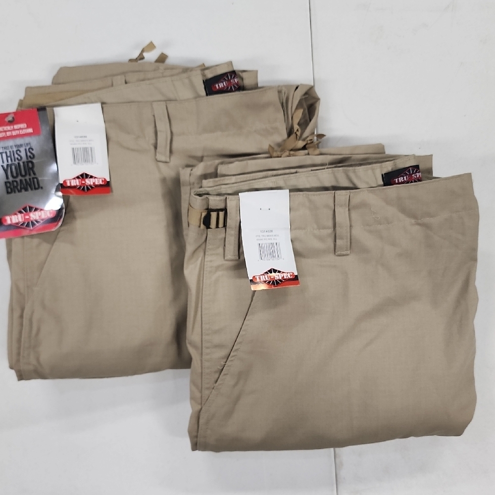 NEW Tru-Spec Tan Khaki Tactical Cargo Pants XLarge Long BDU PTS Mens